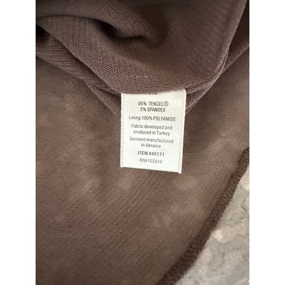 Garnet Hill Pocket Detail Trapeze Dress Long Sleeve Brown Abstract Print Size L - Picture 12 of 13